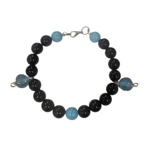 Black and Blue Moonstone Bracelet
